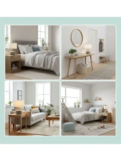 Tischlampe in Grau/ Weiß - (H)35 x Ø 25 cm