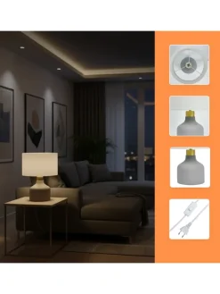 Tischlampe in Grau/ Weiß - (H)35 x Ø 25 cm