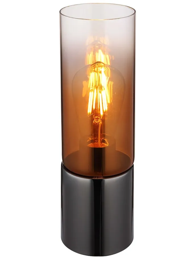 Tischleuchte "Annika" in Schwarz/ Silber - (H)30 x Ø 9 cm
