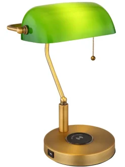 Tischleuchte "Antique" in Grün/ Gold - (B)26,5 x (H)36 x (T)25 cm