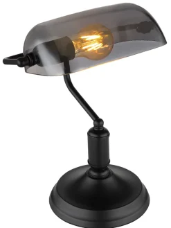 Tischleuchte "Antique" in Schwarz - (L)26,5 x (B)18 x (H)37 cm