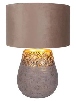 Tischleuchte "Bronco" in Altrosa - (H)39 x Ø 26 cm