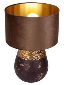 Tischleuchte "Bronco" in Helbraun - (H)39 x Ø 26 cm