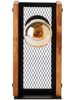 Tischleuchte "Calandra" in Hellbraun - (B)12 x (H)23,5 x (T)12 cm