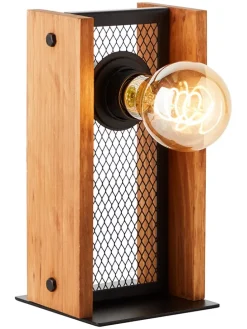 Tischleuchte "Calandra" in Hellbraun - (B)12 x (H)23,5 x (T)12 cm