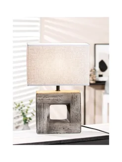 Tischleuchte Carré grau - (H) 45cm