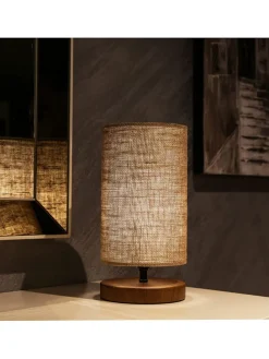 Tischleuchte in Beige/ Braun - (H)45 x Ø 25 cm