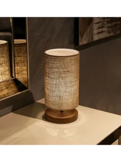 Tischleuchte in Beige/ Braun - (H)45 x Ø 25 cm