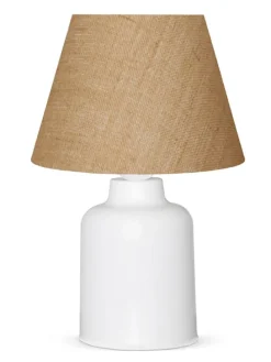 Tischleuchte in Hellbraun/ Weiß - (H)31 x Ø 22 cm