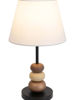 Tischleuchte in Schwarz/ Braun/ Grau - (H)50 x Ø 28 cm