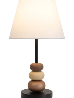 Tischleuchte in Schwarz/ Braun/ Grau - (H)50 x Ø 28 cm