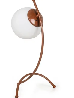 Tischleuchte in Weiß/ Hellbraun - (B)23 x (H)43 cm