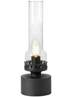 Tischleuchte "Kandella" in Schwarz/ Transparent - (H)31 x Ø 10,5 cm