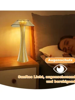 Tischleuchte LED in gold USB Wiederaufladbar Touch Dimmbar