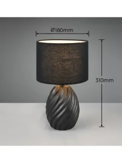 Tischleuchte MELVA in schwarz matt