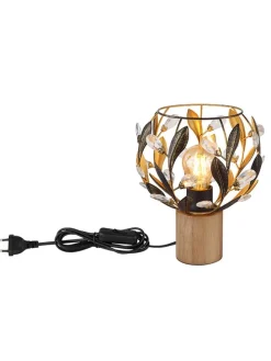 Tischleuchte "Mika" in Hellbraun/ Gold - (H)25 x Ø 20 cm