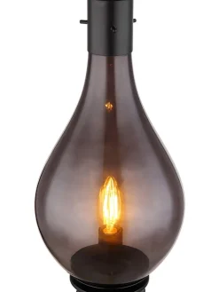 Tischleuchte "Oskus" in Schwarz - (H)35 x Ø 18 cm