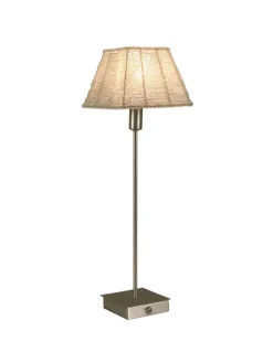 Tischleuchte "PEARL" in stahl-blank - (L)16 cm x (B)16 cm x (H)50 cm