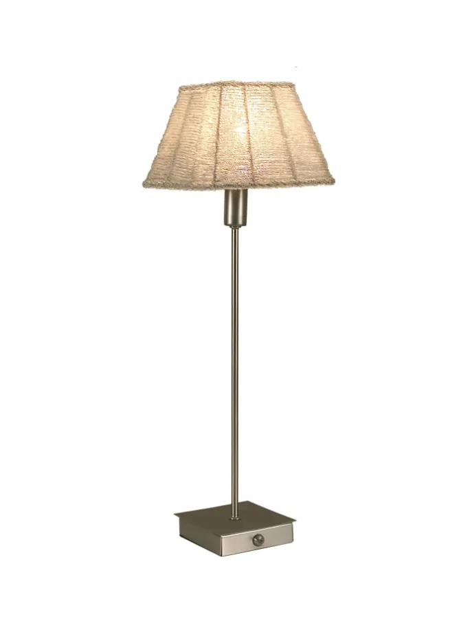 Tischleuchte "PEARL" in stahl-blank - (L)16 cm x (B)16 cm x (H)50 cm