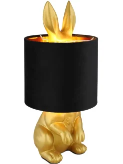 Tischleuchte "Rabbit" in Schwarz/ Gold - (H)41 x Ø 18 cm