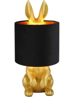 Tischleuchte "Rabbit" in Schwarz/ Gold - (H)41 x Ø 18 cm