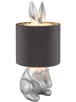 Tischleuchte "Rabbit" in Silber/ Schwarz - (H)41 x Ø 18 cm
