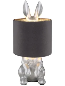 Tischleuchte "Rabbit" in Silber/ Schwarz - (H)41 x Ø 18 cm