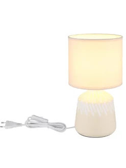 Tischleuchte "Rela" in Creme - (H)31,5 x Ø 17,5 cm