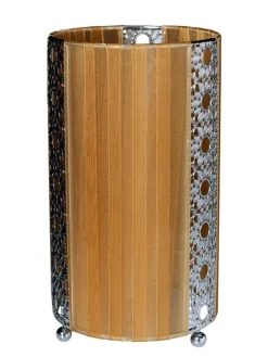 Tischleuchte "SHERYL" in braun - (L)12.5 cm x (B)12.5 cm x (H)23 cm