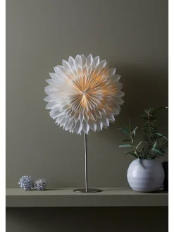 Tischleuchte "Solina" in Hellgrau/ Silber - (B)35 x (H)63 x (T)14 cm