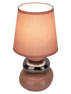 Tischleuchte "Stoney" in Rosa - (H)31 x Ø 16 cm