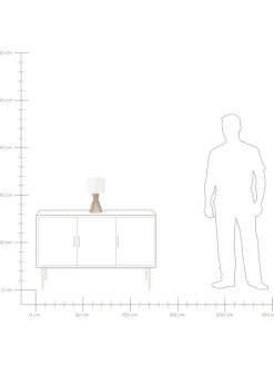 Tischleuchten CARRION in Braun/Weiß - (W) 27 x (H) 37 x (L) 27 cm