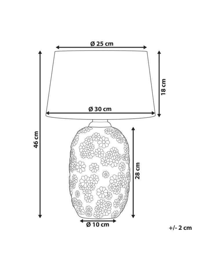 Tischleuchten FERREY in Grau/Beige - (W) 30 x (H) 46 x (L) 30 cm