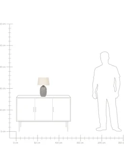 Tischleuchten FERREY in Grau/Beige - (W) 30 x (H) 46 x (L) 30 cm