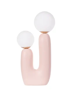 Tischleuchten TULUN in Rosa/Weiß - (W) 25 x (H) 40 x (L) 25 cm