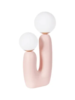 Tischleuchten TULUN in Rosa/Weiß - (W) 25 x (H) 40 x (L) 25 cm