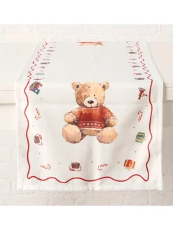 Tischläufer "Bailey" in Weiß/ Rot - (L)140 x (B)40 cm