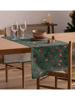 Tischläufer "Christmas Maison" in Grün/ Rot