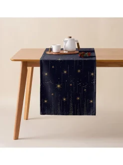 Tischläufer "Christmas Wonder" in Dunkelblau/ Gold
