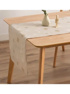 Tischläufer ''Flake'' in Beige/ Gold