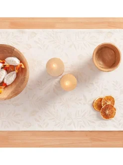 Tischläufer ''Flenor'' in Weiß/ Gold