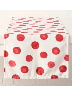 Tischläufer "Jingle" in Weiß/ Rot - (L)140 x (B)40 cm