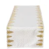 Tischläufer "Platina" in Weiß/ Gold - (L)140 x (B)40 cm