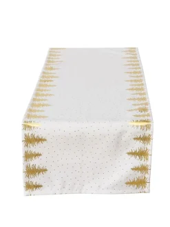 Tischläufer "Platina" in Weiß/ Gold - (L)140 x (B)40 cm