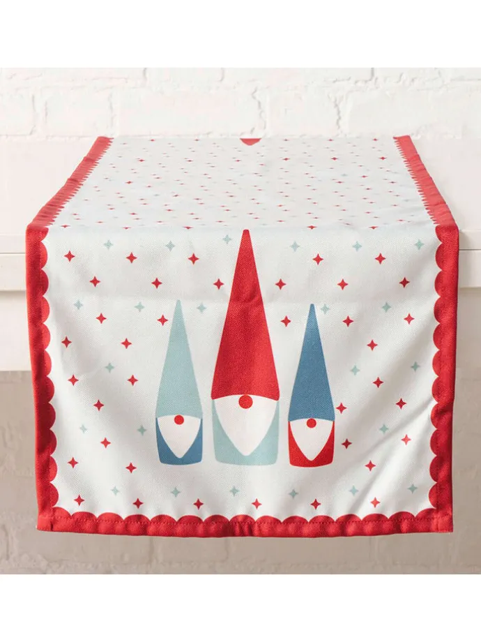 Tischläufer "Remsy" in Weiß/ Rot/ Mint - (L)140 x (B)40 cm