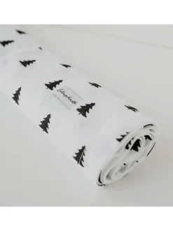 Tischläufer "Tannen" in Weiß/ Schwarz - (L)140 x (B)40 cm