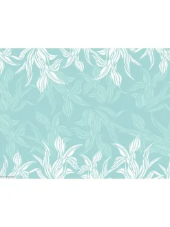 Tischsets I Platzsets abwaschbar - Florales Muster in Mint - aus erstklassigem Vinyl (Kunststoff Ð BPA-frei) - 4 Stück - 44 x 32 cm - rutschfeste Tischdekoration