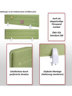 Tischtrennwand G76, 100x30cm grau