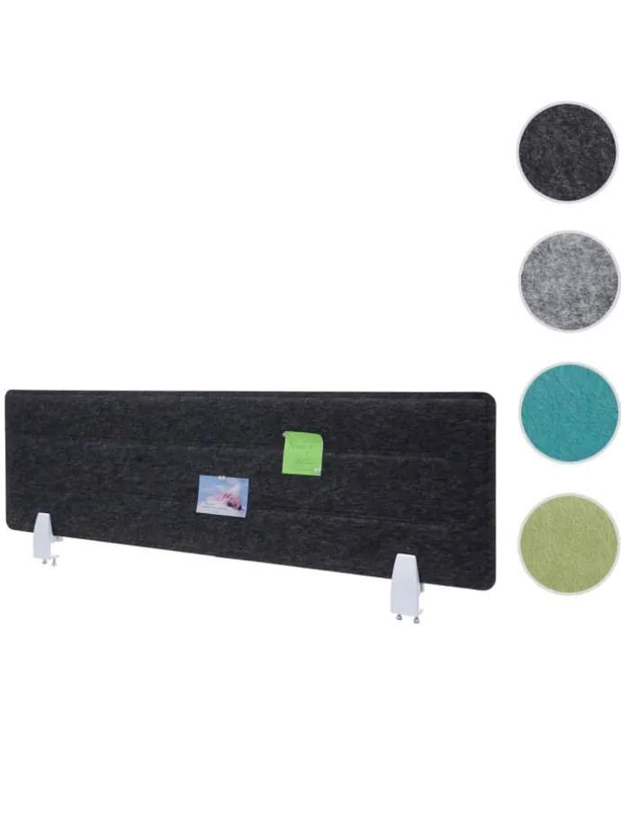 Tischtrennwand G76, 100x30cm schwarz