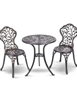 3tlg. Antik Bistroset in Bronze